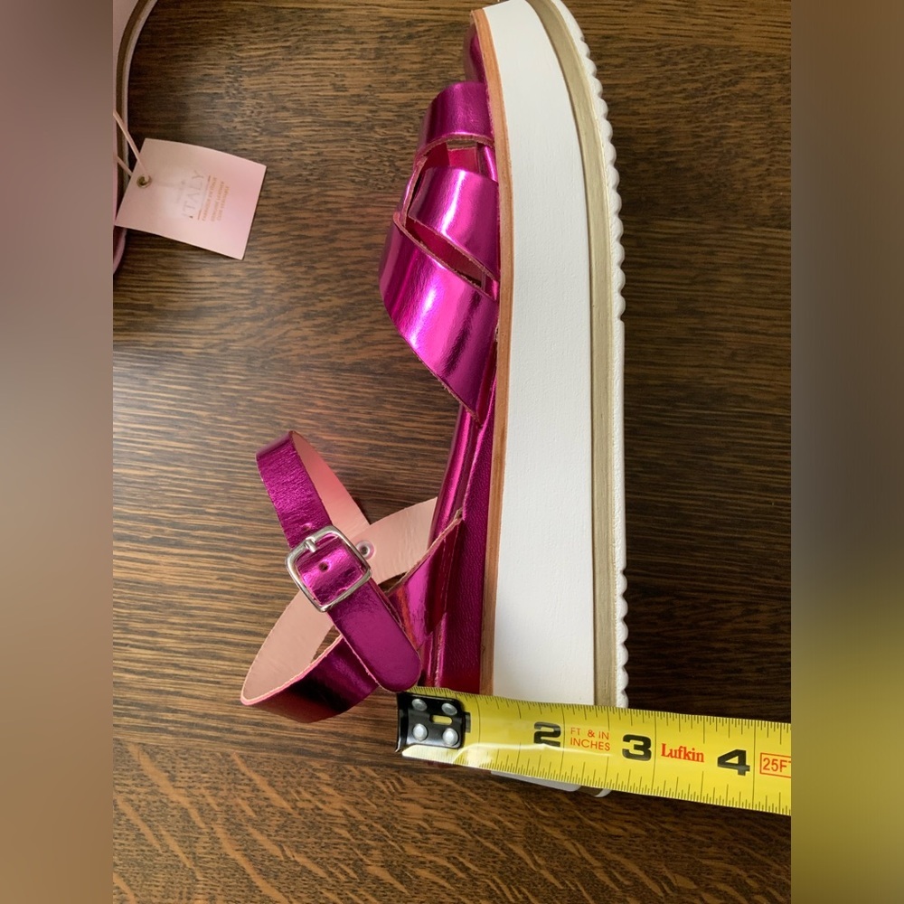 VERDEROSMARINO Barbiecore Metallic Pink Ankle Strap Leather Sandals Women’s SZ 8 - Picture 15 of 15
